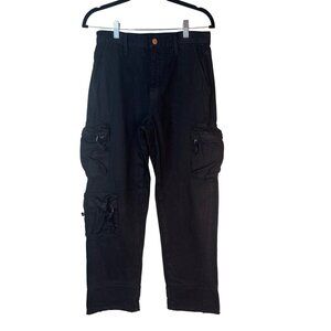 2/$30 Pistola Size 25 Black Cargo Pants High Waisted Cotton Rayon Casual Style